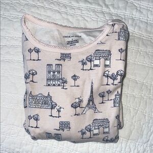 Janie and Jack Eiffel Tower pajama set for little girl
